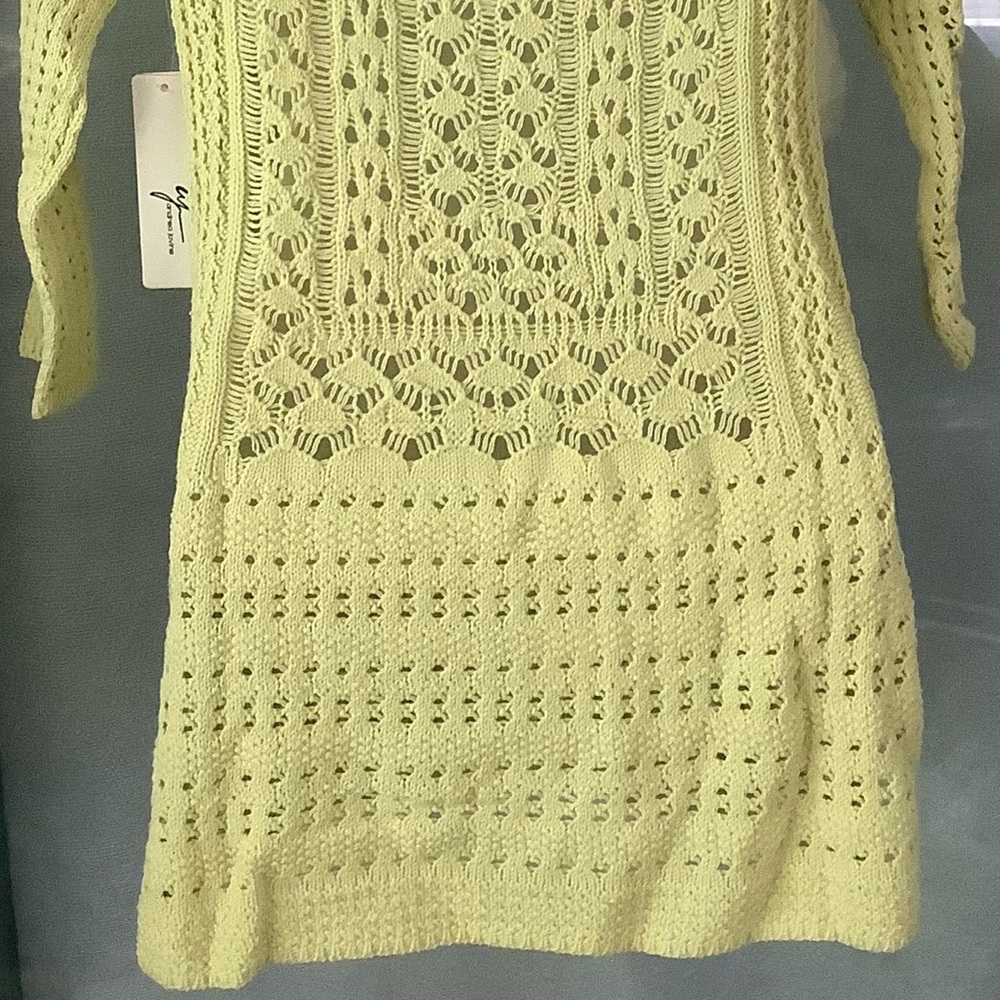 ANDREA JOVINE OPEN KNIT CROCHET SWEATER TOP - Picture 5 of 9